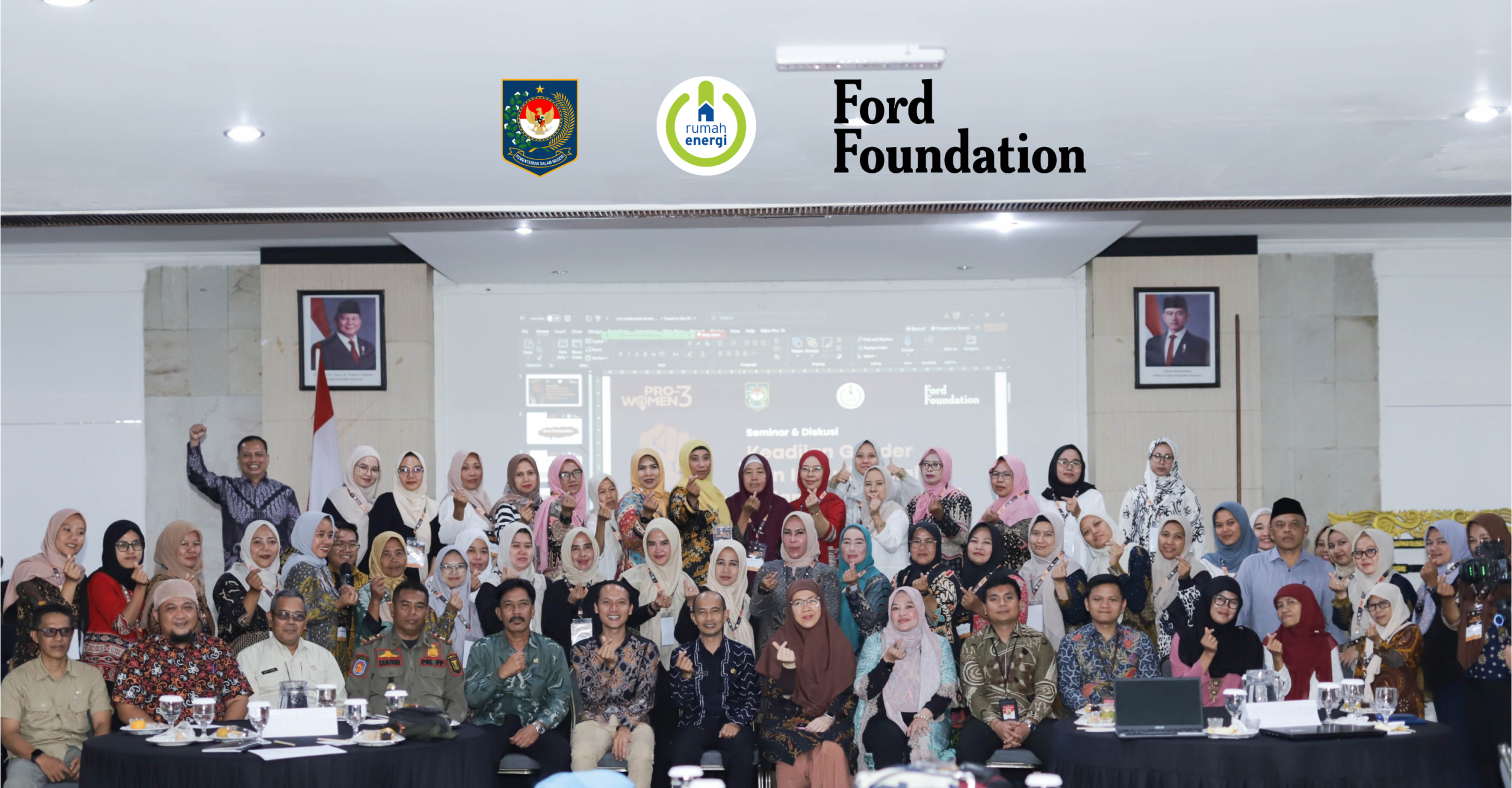 Foto Rumah Energi bersama dengan sejumlah pemangku kepentingan di tingkat nasional maupun lokal pada Seminar dan Diskusi: Keadilan Gender dan Inklusi Sosial dalam Transisi Energi